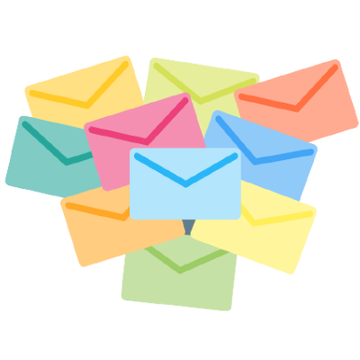 image of envelope in different colors